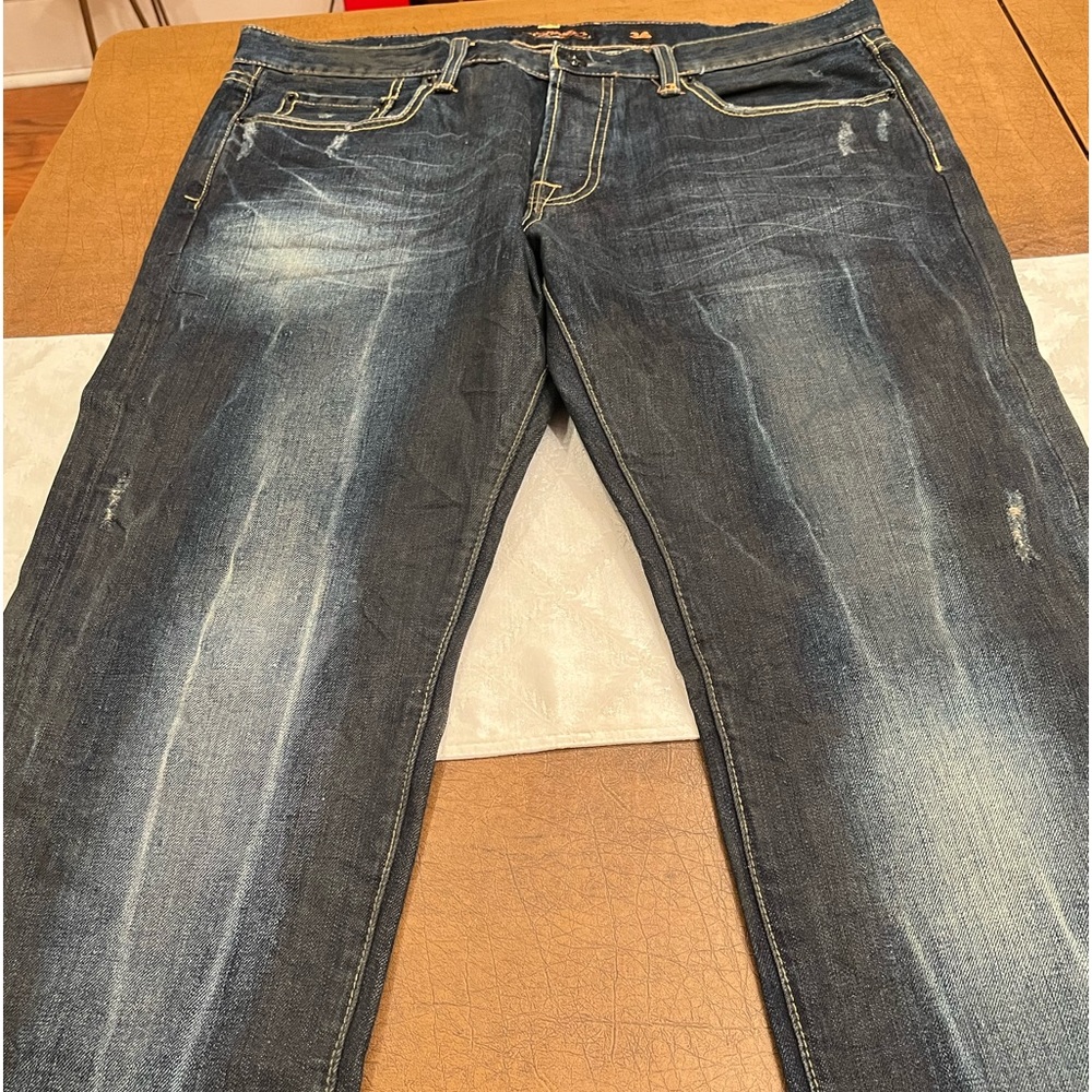 COPY - Brand: Ed Hardy by Christian Audigier acid fade distress jeans
